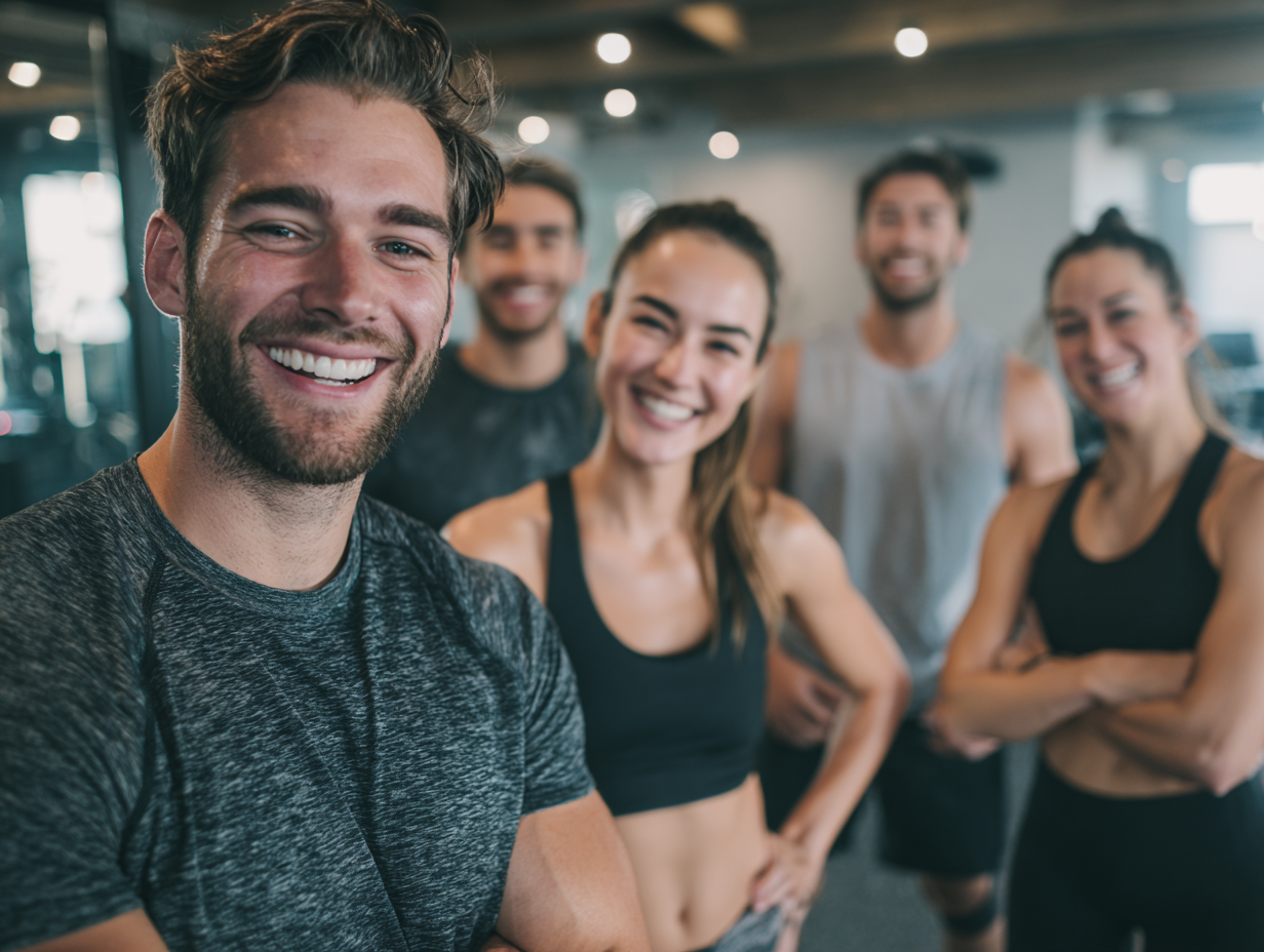 Активні люди різного віку під час тренування